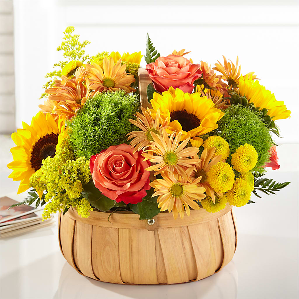 Harvest Sunflower Basket – One Million Roses Llc, Caldwell ID