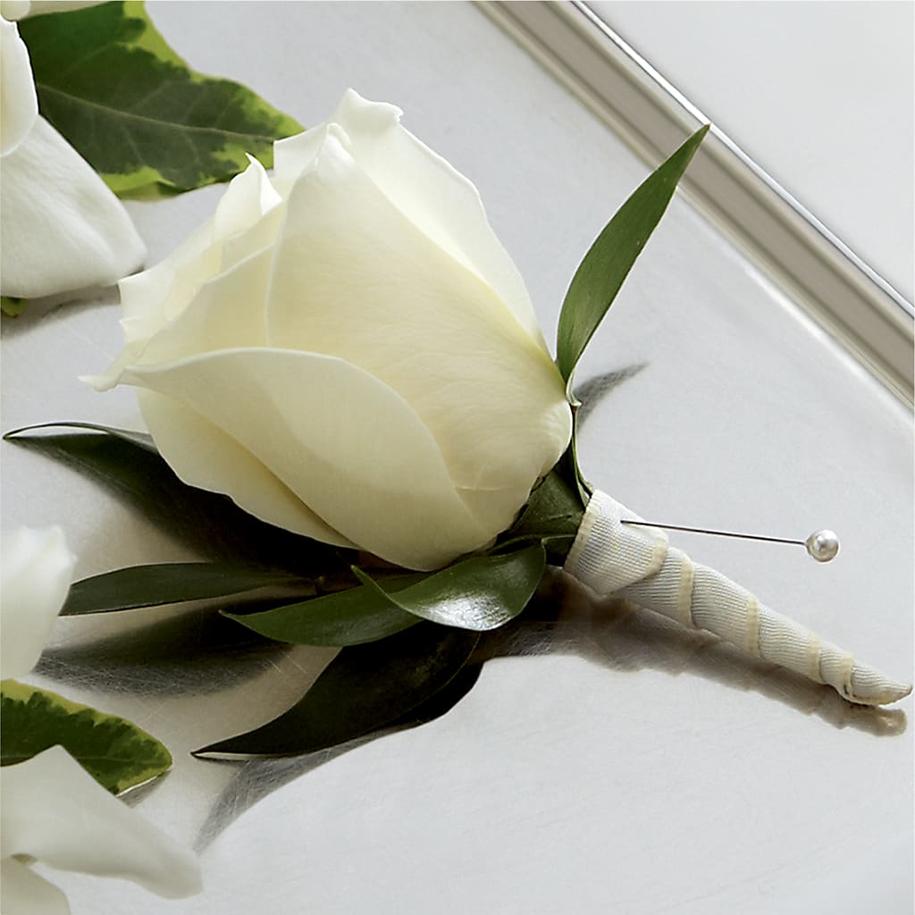 White Rose Boutonniere – One Million Roses Llc, Caldwell ID