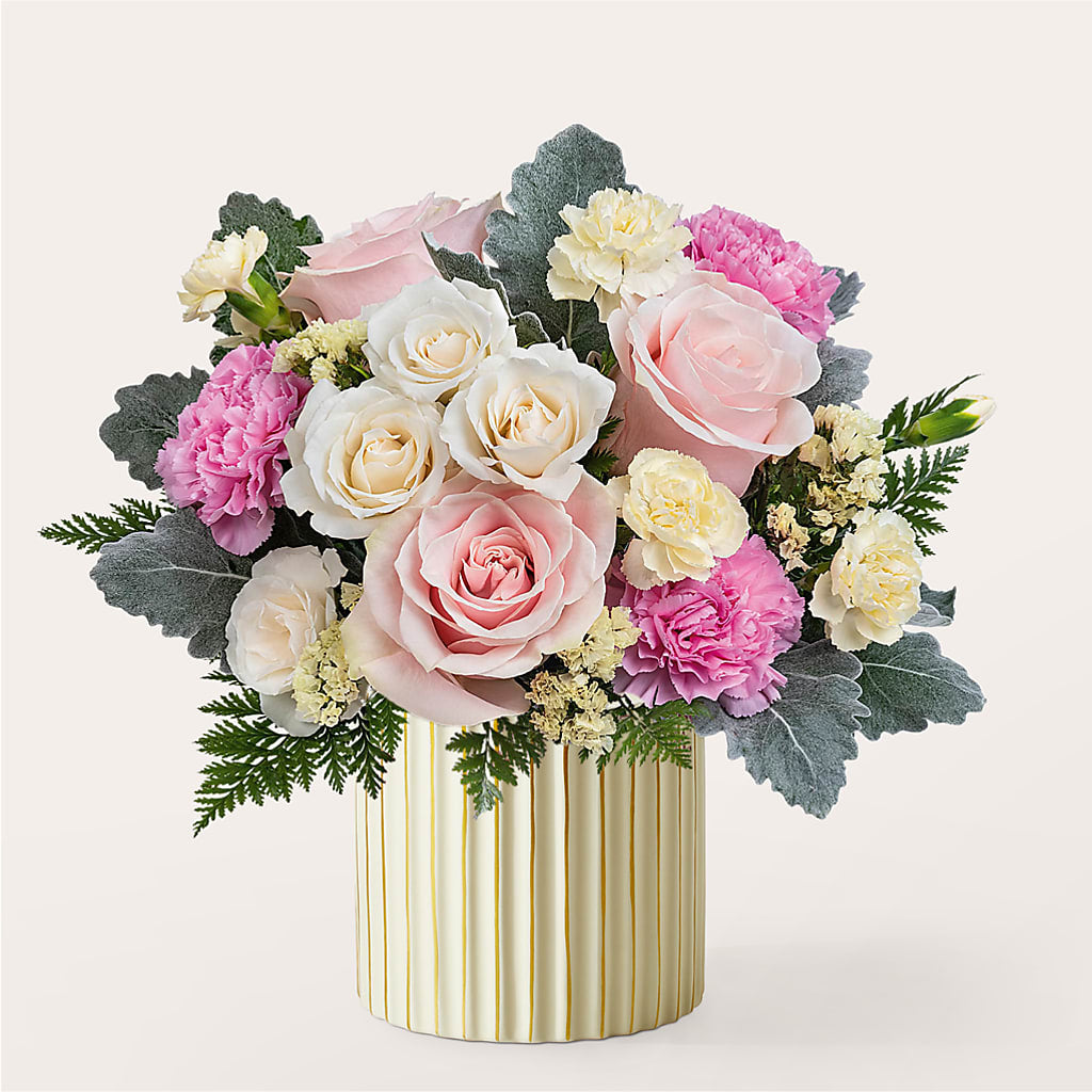 Blissful Moments Bouquet with Ivory Vase –  One Million Roses Llc, Caldwell ID