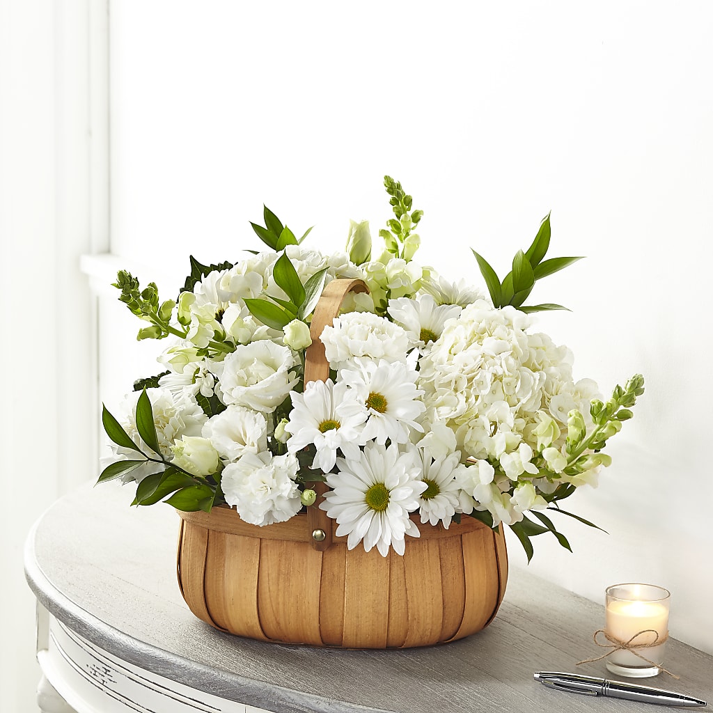 Pure Ivory Basket –  One Million Roses Llc, Caldwell ID