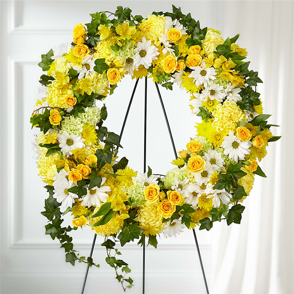 Golden Remembrance Wreath –  One Million Roses Llc, Caldwell ID