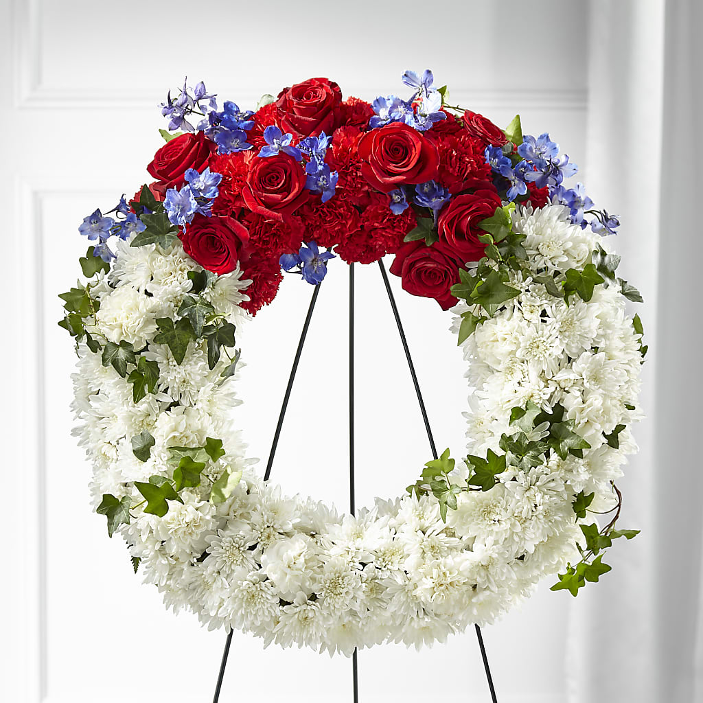 Patriotic Passion Wreath –  One Million Roses Llc, Caldwell ID