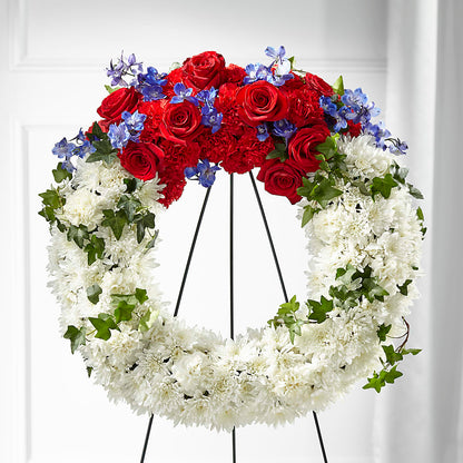 Patriotic Passion Wreath –  One Million Roses Llc, Caldwell ID