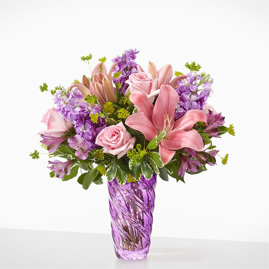 Precious Petals Bouquet with Luxe Swirl Vase –  One Million Roses Llc, Caldwell ID