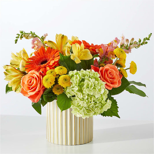 Autumn Sunshine Bouquet with Ivory Vase –  One Million Roses Llc, Caldwell ID
