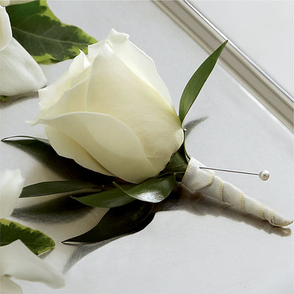 White Rose Boutonniere –  One Million Roses Llc, Caldwell ID